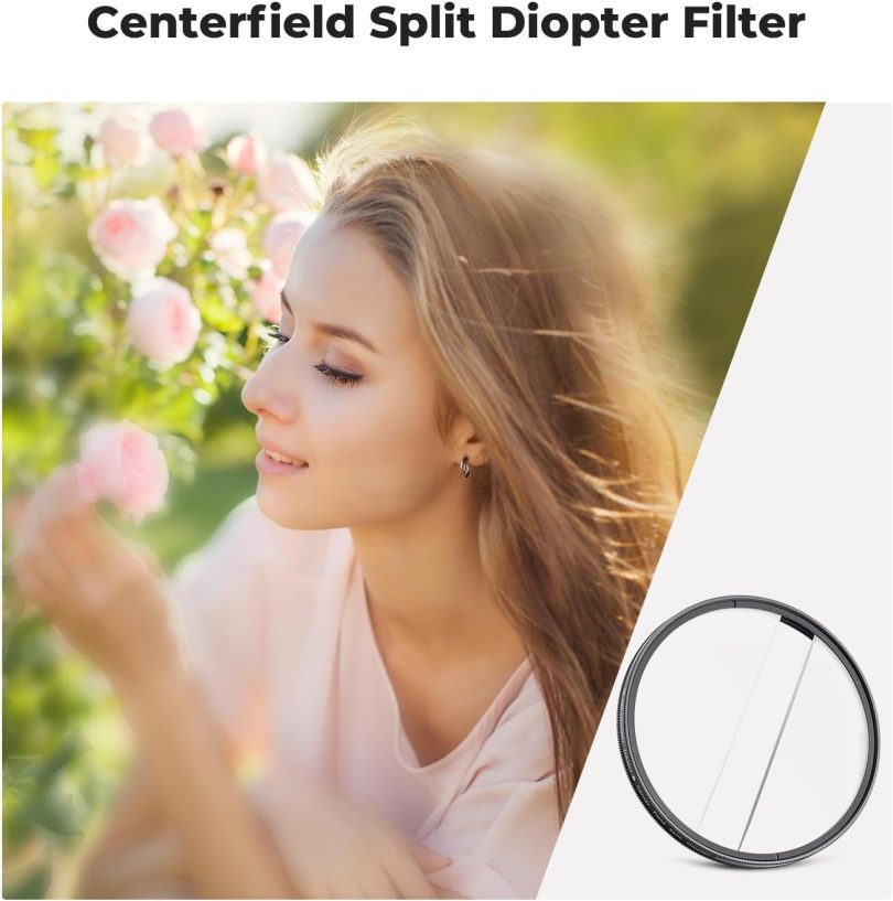 K&F Concept 82mm Center Field Split Diopter Effect Filter Keeps The Focus, Multi-Layer Coated Subjects Center Opening Focus Filter for Camera Lens - Image 2
