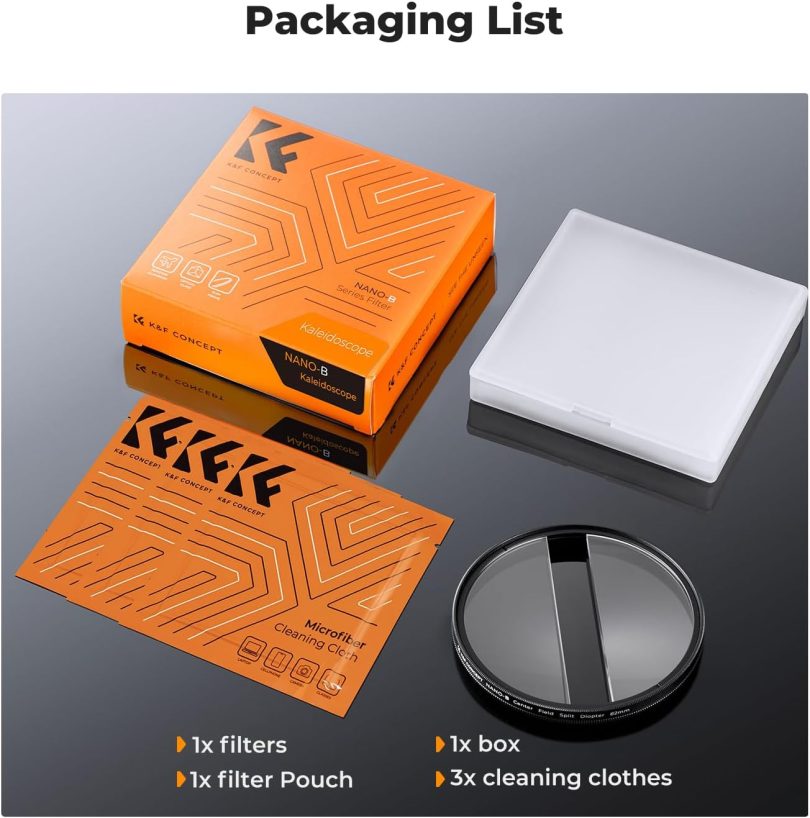 K&F Concept 82mm Center Field Split Diopter Effect Filter Keeps The Focus, Multi-Layer Coated Subjects Center Opening Focus Filter for Camera Lens - Image 7