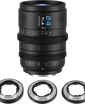 SIRUI VP-1 Vision Prime 1 T1.4 Full Frame Cine Lens, 24mm Manual Focus Cinema Lens with Pre-Installed E Mount, Interchangeable RF/Z/L Mounts (Black)